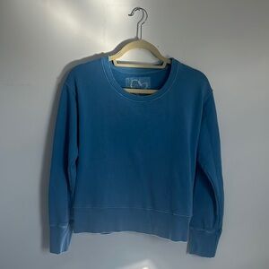 Elegant Blue Crew Neck Women's Sweater